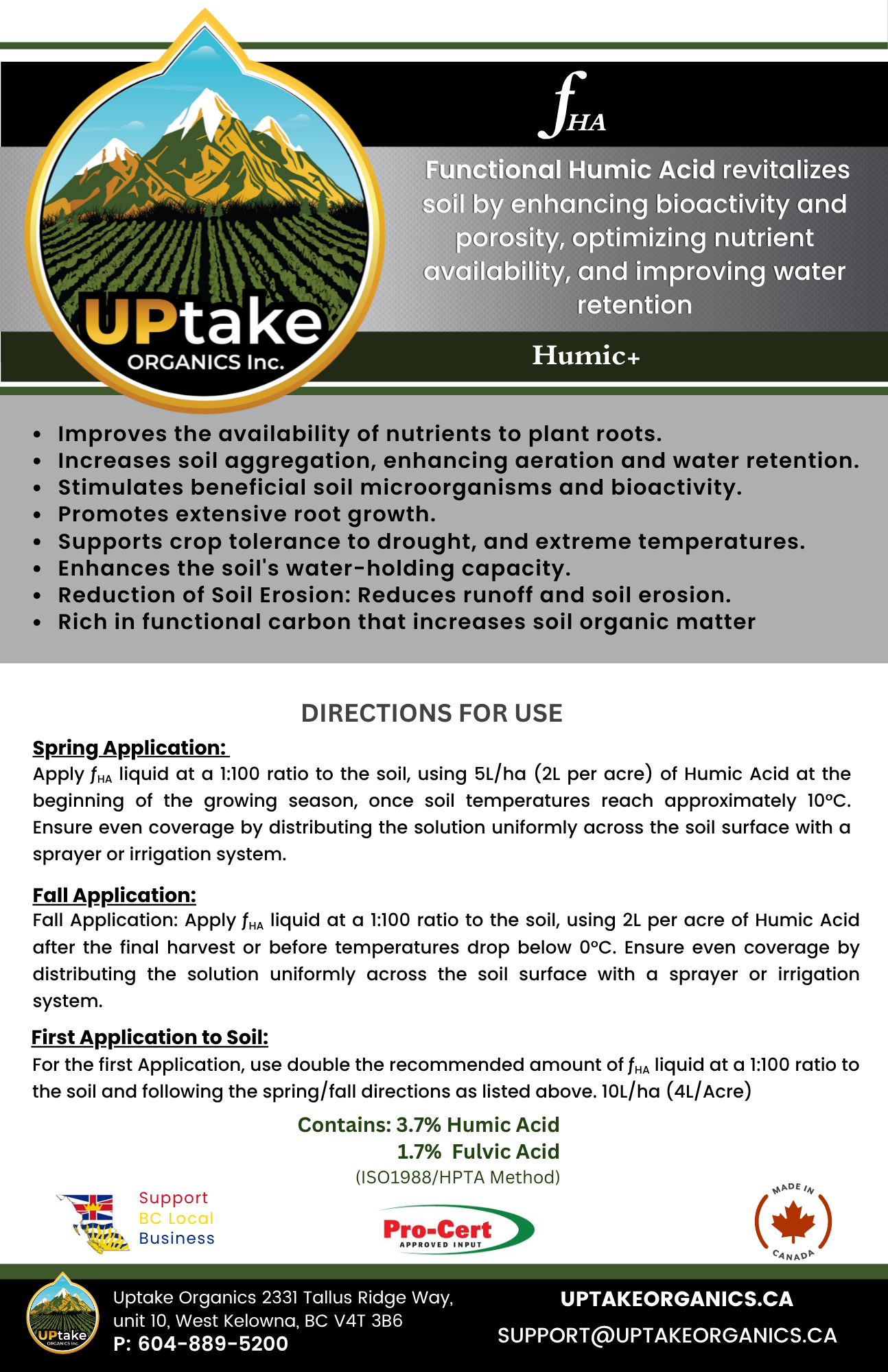 ƒHA - Humic Acid Blend 10L Jug